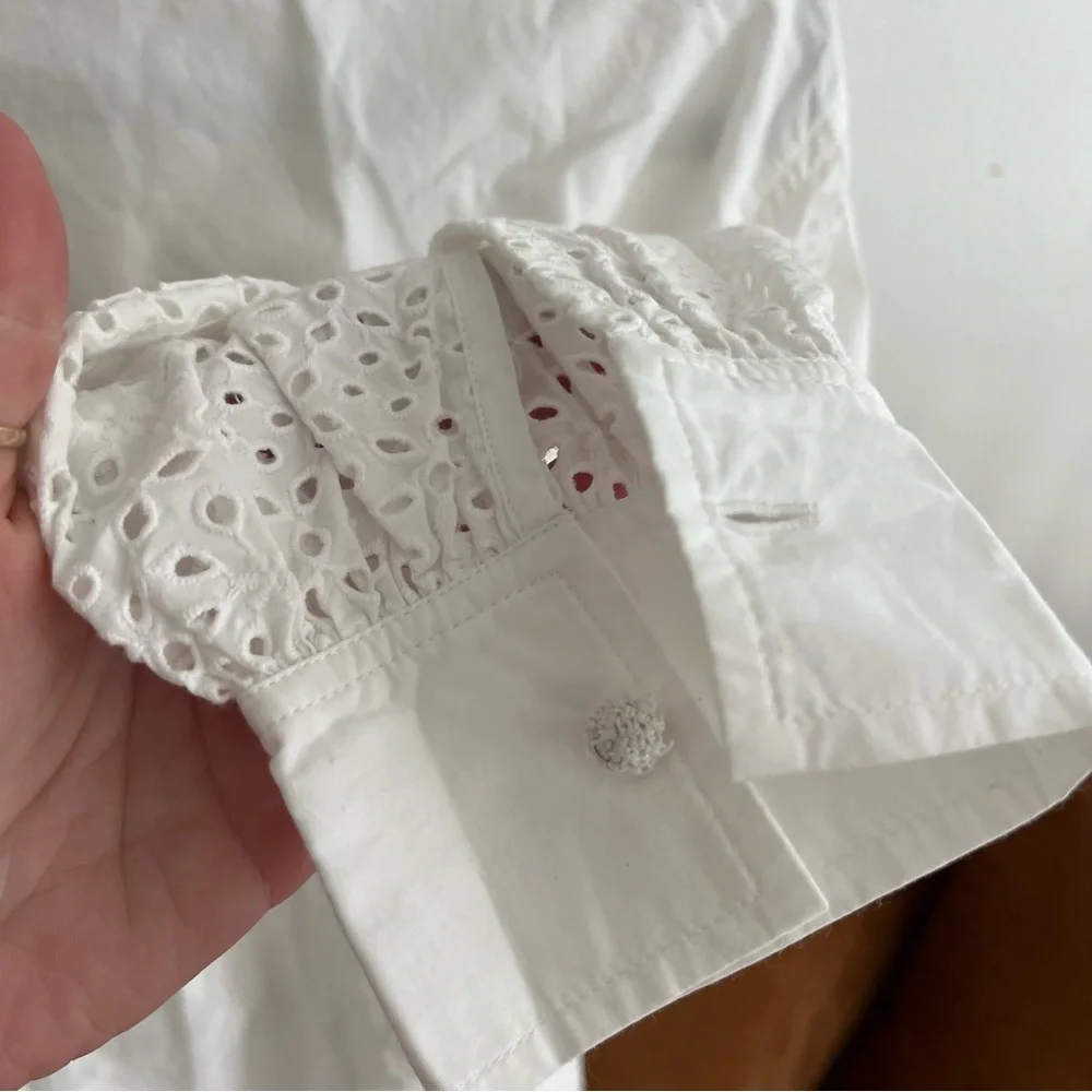 ULLA JOHNSON Adette tie-detailed broderie anglaise eyelet cotton midi dress - Picture 12 of 13